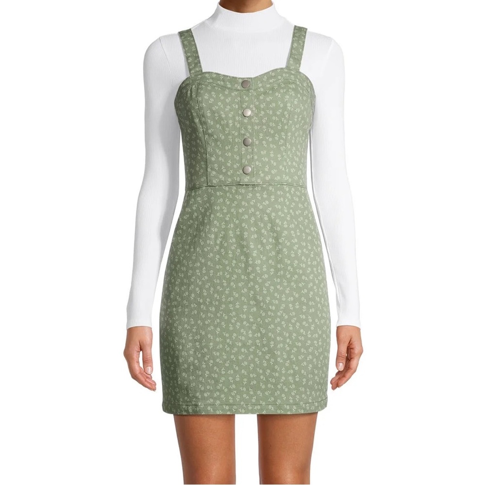 No Boundaries 90s style button-front pinafore dress | Juniors 21 • Women’s 18